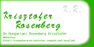 krisztofer rosenberg business card